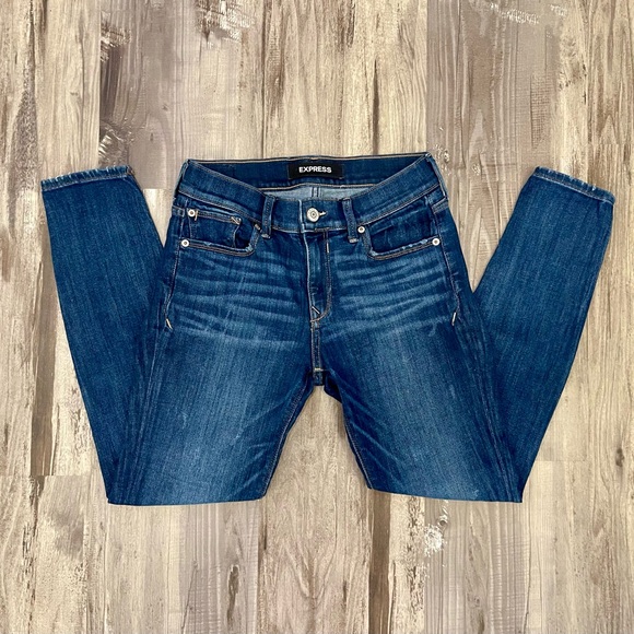 Express Mid Rise Stretch Jean Leggings 2S - Picture 4 of 5